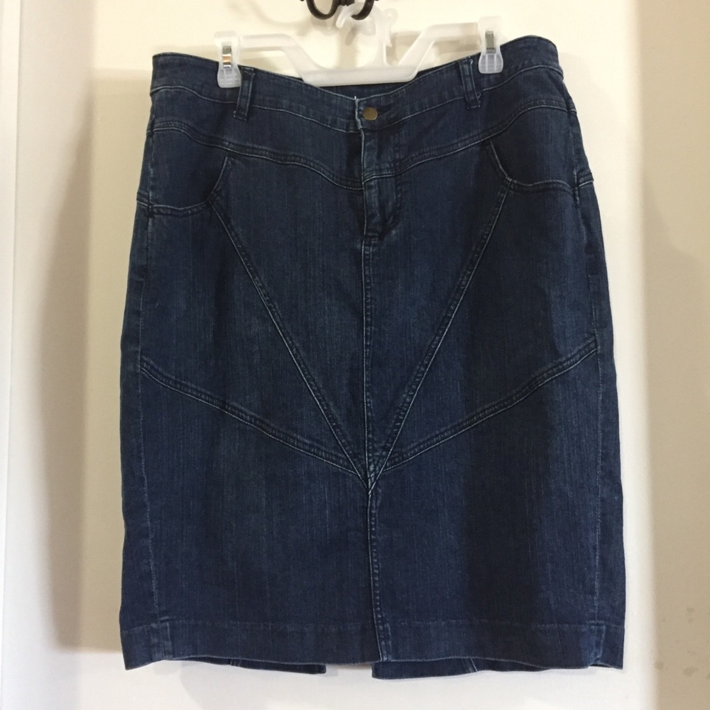 Lane Bryant blue jean skirt.